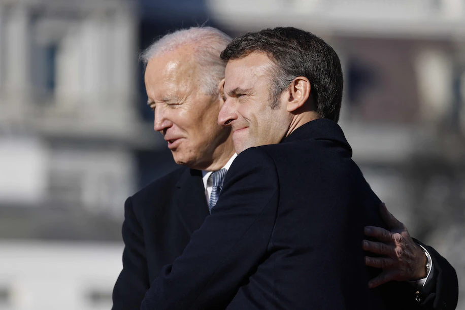 拜登与马克龙当地时间12月1日在白宫会晤 图自美媒