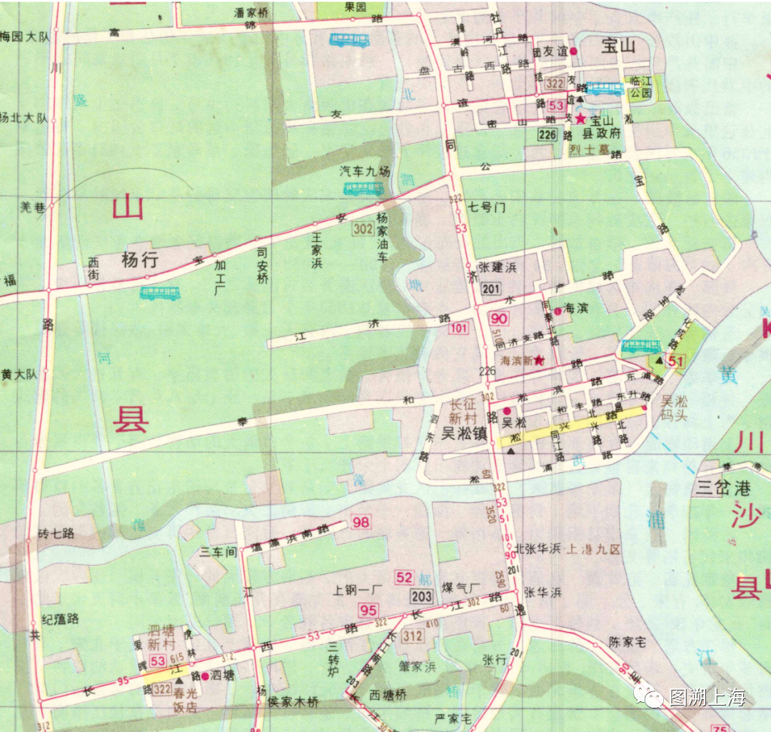 1988年地图：吴淞区局部