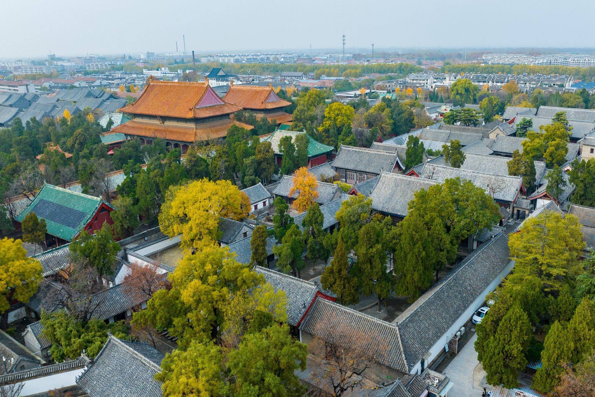 曲阜孔庙,天下文庙之首,高空俯瞰宏大庄严,充满古典建筑之美|文庙|曲阜孔庙|孔庙_新浪新闻