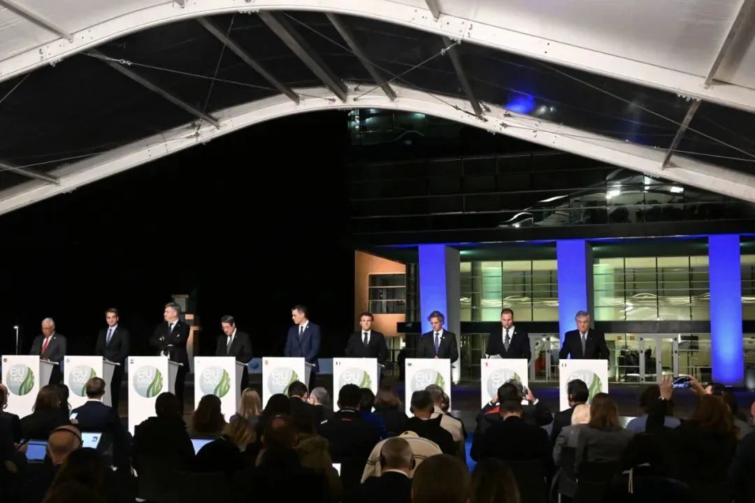 ▲9日，欧盟9个地中海国家领导人在西班牙阿利坎特共同出席记者会。（欧新社）
