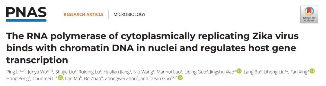 PNAS：寨卡病毒调控神经祖细胞基因转录的新机制