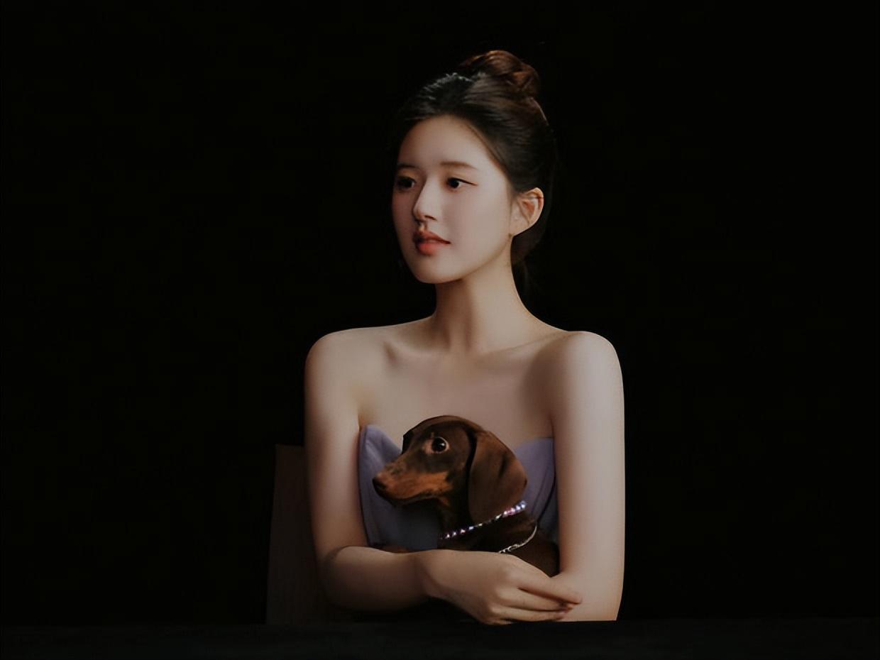 12月11日,赵露思工作室晒出了一组赵露思盘发穿紫色抹胸裙的造型图.