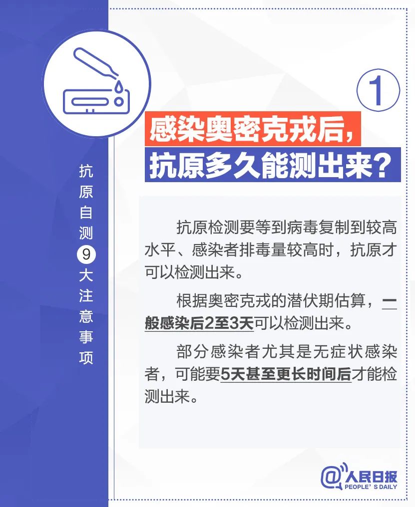 人民日报：注意！抗原自测9个关键问题→