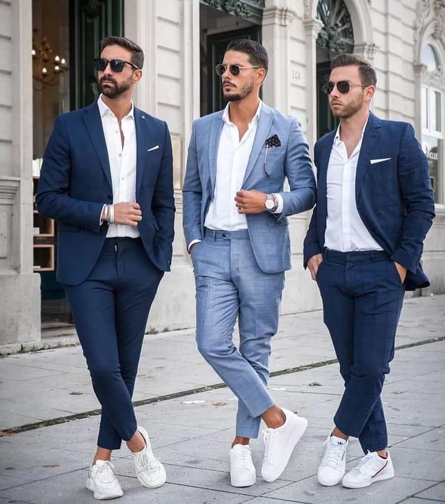 曾经被嫌弃的"西装 运动鞋",现在成经典穿法,绅士儒雅又休闲|运动鞋