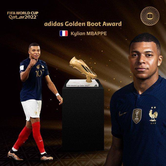 姆巴佩获得fifa世界杯金靴奖|基利安·姆巴佩|世界杯|金靴奖_新浪新闻