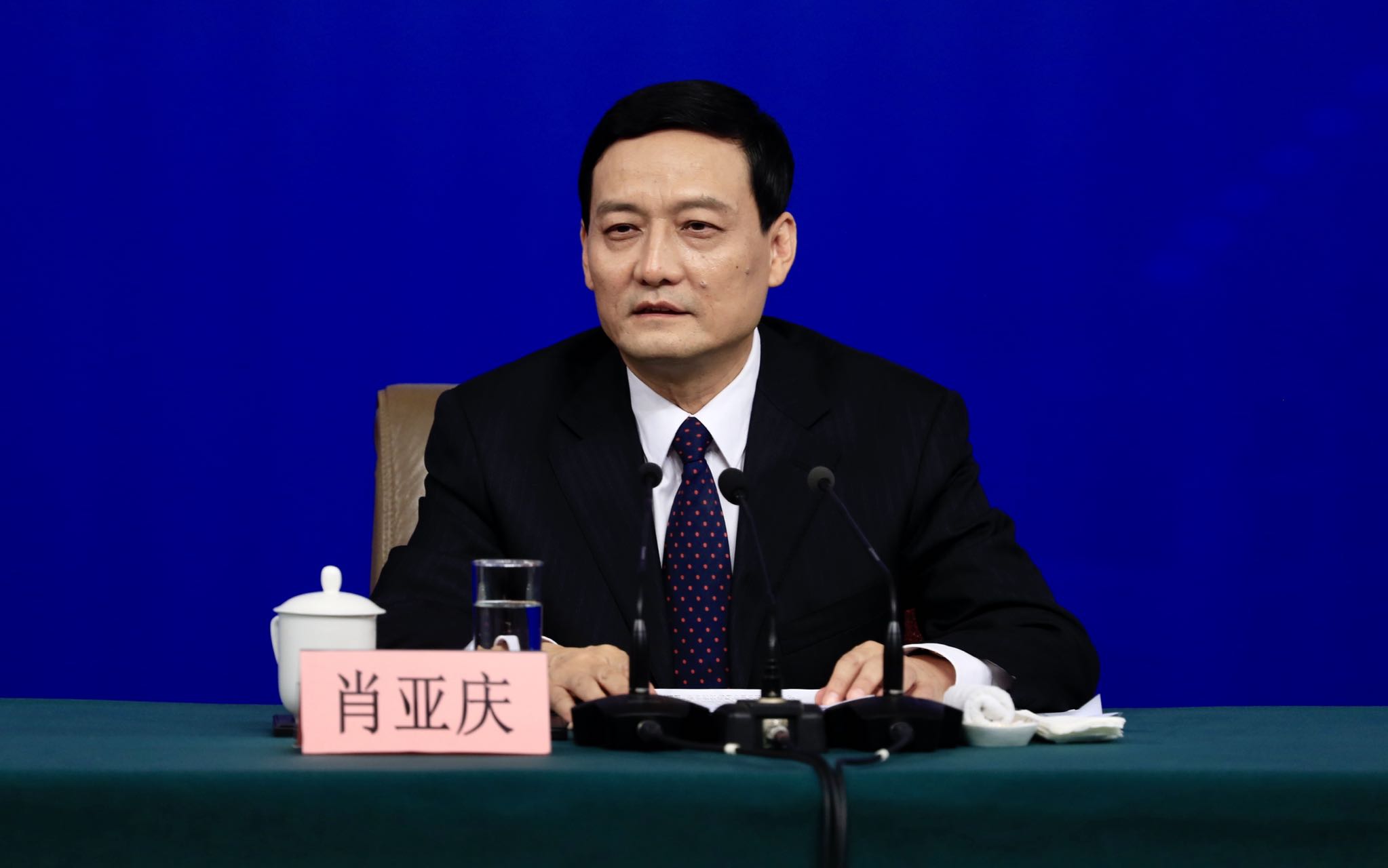 工业和信息化部原党组书记,部长肖亚庆&nbsp; &nbsp;澎湃新闻记者