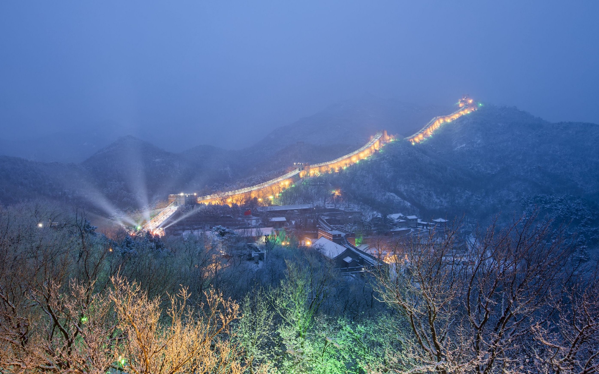八达岭夜长城冬季美景.资料图