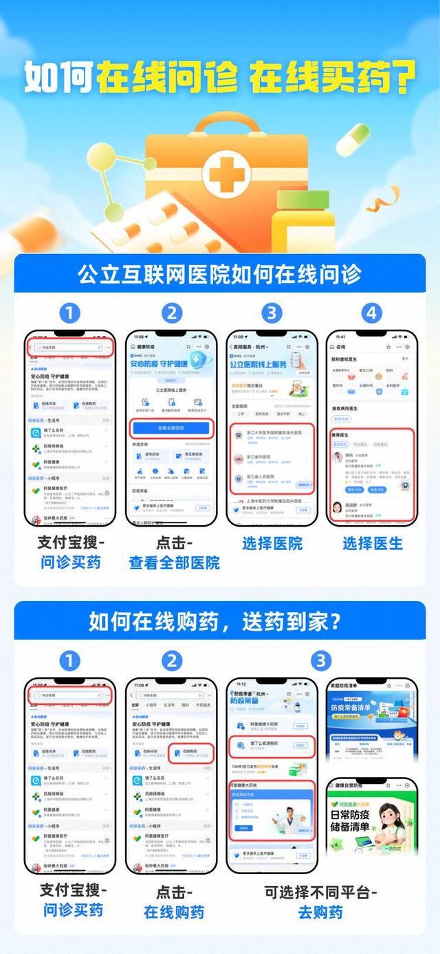 支付宝上线"健康防疫"专区,江苏多家医院支持在线咨询,慢病复诊|新冠
