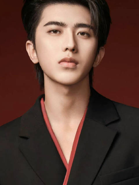 优雅贵气蔡徐坤黑色v领西装大片五官深邃精致好帅