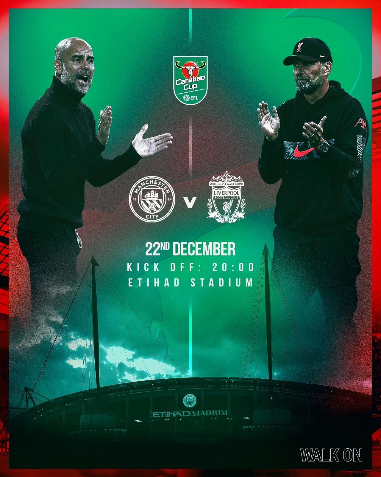 利物浦发布战曼城海报:回到本土赛事客战曼城,加油红军!