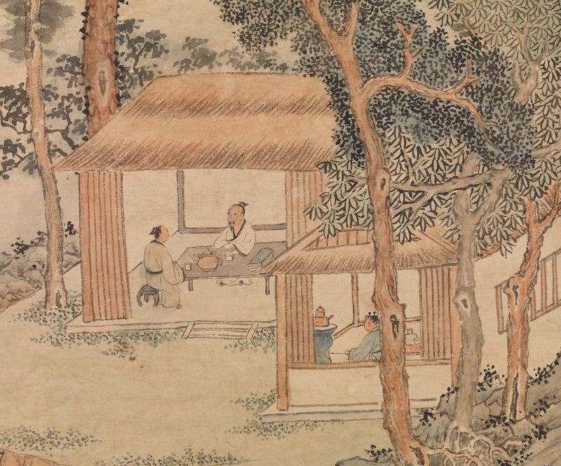 明 文徵明 品茶图 轴(局部) 台北故宫博物院藏