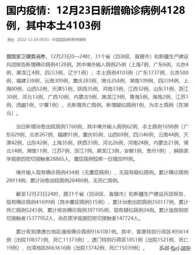 停止！从12月25日起，国家卫健委不再发布每日疫情信息__财经头条