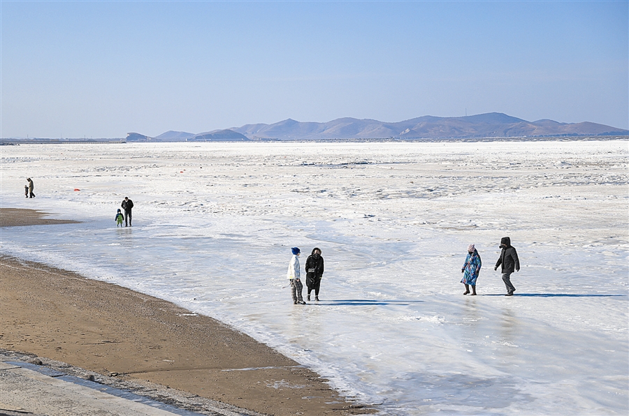 夏家河子海滨浴场"千米冰封"|大连市_新浪财经_新浪网
