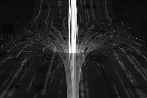 量子计算机的模拟显示了信息如何通过虫洞。图片来源：inqnet/A.Mueller，中国科学报发