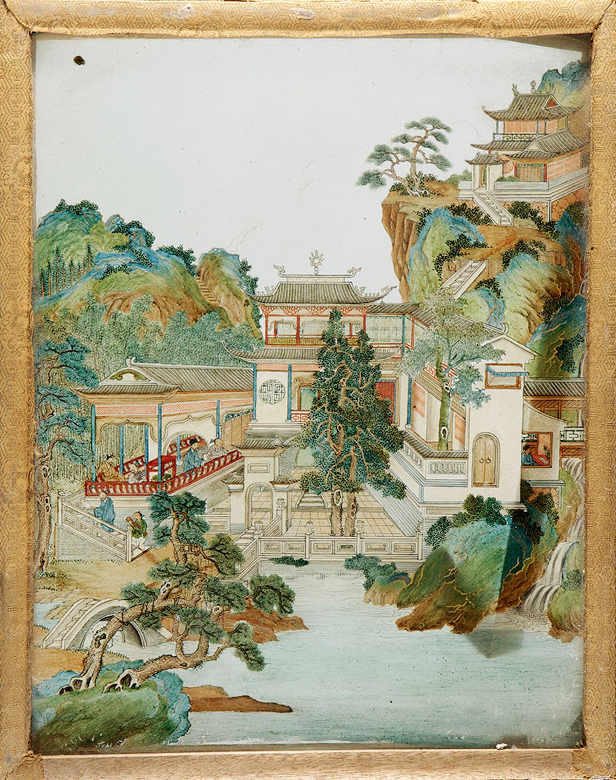 图十〕 古建部藏山水楼阁图玻璃画&nbsp;故宫博物院古建部藏