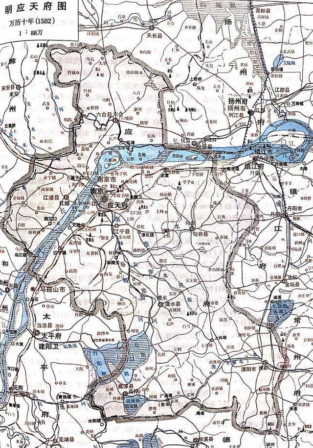明万历十年(公元1582年)应天府图.