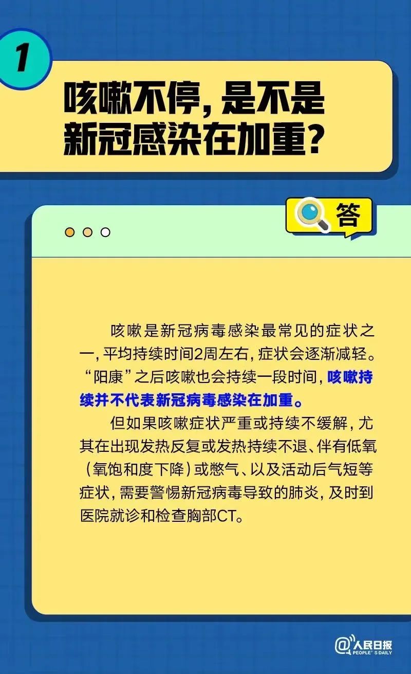 咳嗽不停，是不是新冠感染在加重？六问六答