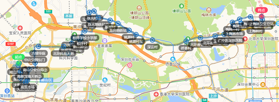 深南北环立交②,南头古城,南山文体中心,协和深圳医院东,荔园大厦