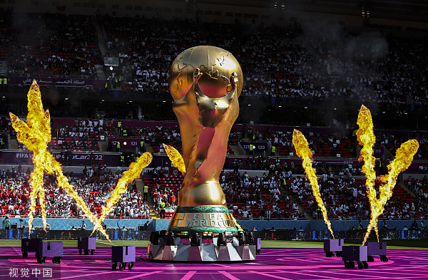 2022卡塔尔世界杯开幕式。（图片来源：视觉中国）