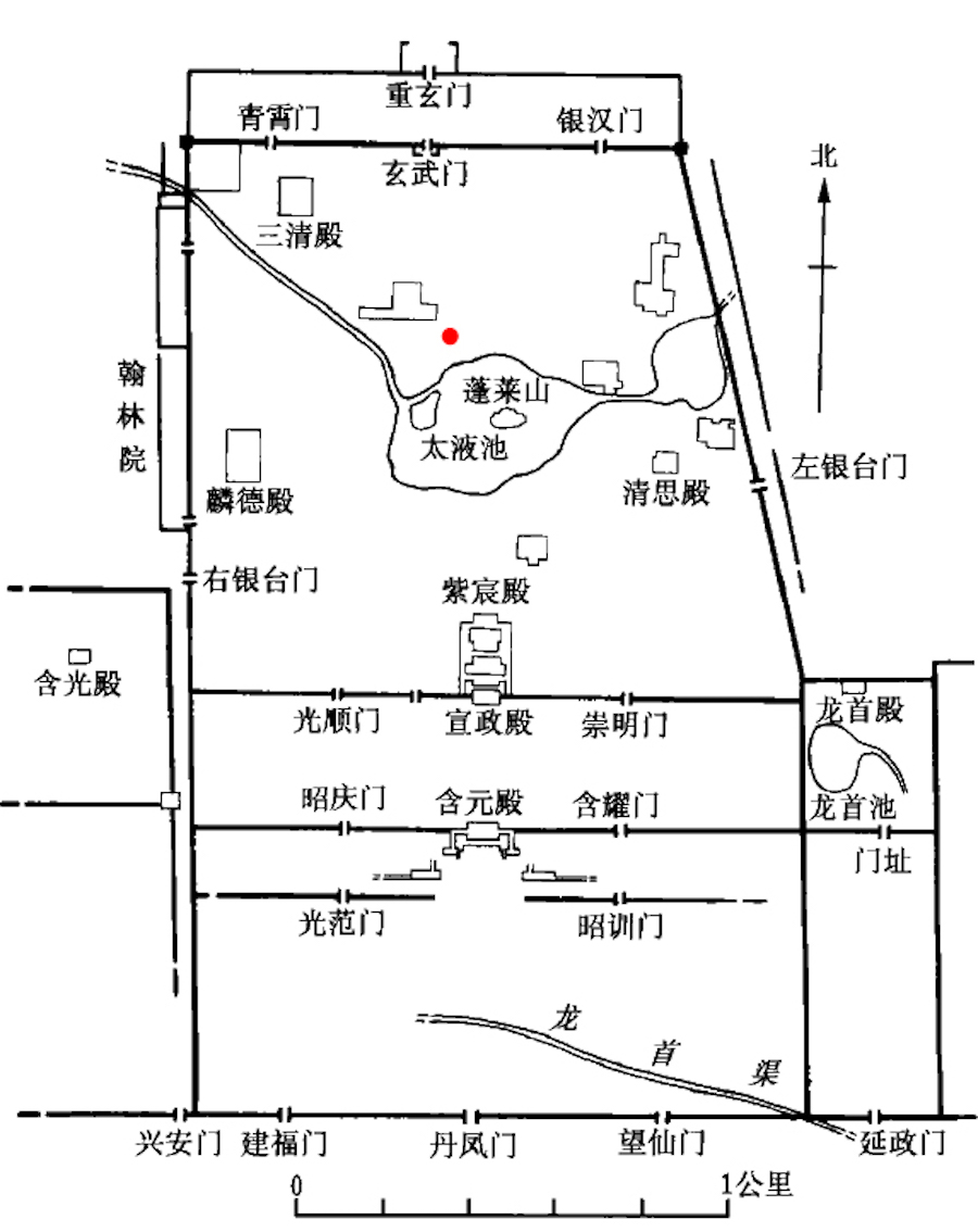 图16 唐长安大明宫太液池北灰坑出土封泥地点示意图(龚国强提供)