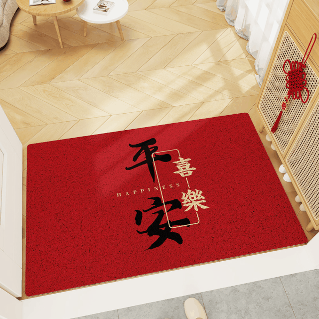 “最好的祝福”、“吉祥平安”、“幸福喜乐”以不同的字体配合不同的祝愿，带来简洁稳妥的入户视觉体验。