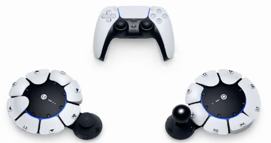 索尼发布ps5无障碍手柄独特圆盘设计支持多种配件按钮