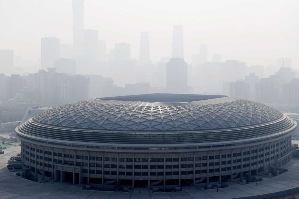 这是1月6日拍摄的北京工人体育场外景.新华社记者张晨霖摄