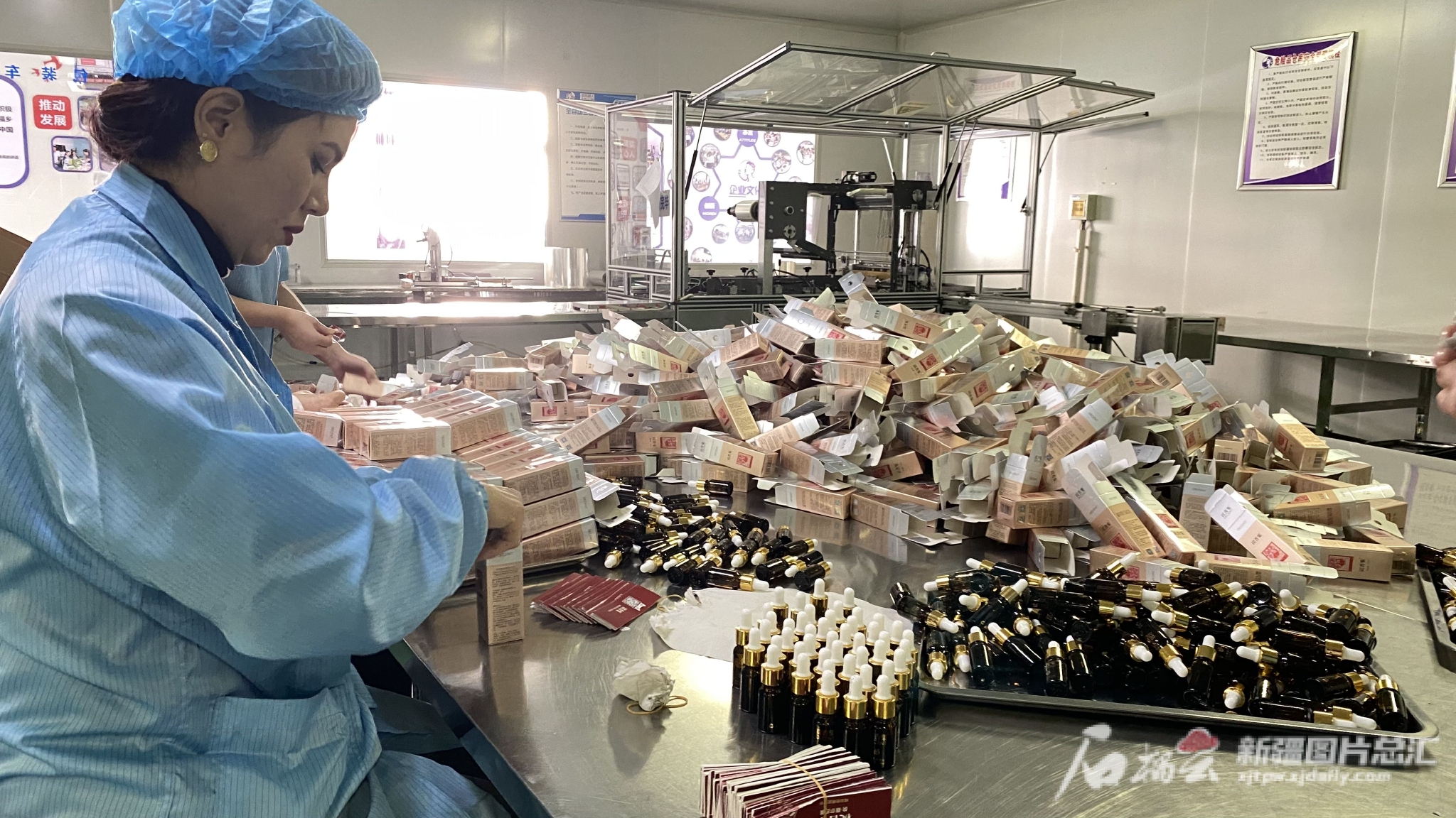 1月3日,伊犁紫苏丽人生物科技有限公司生产车间内,工人正忙着包装春节