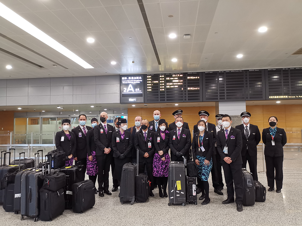 新西兰NZ289航班的机组人员。