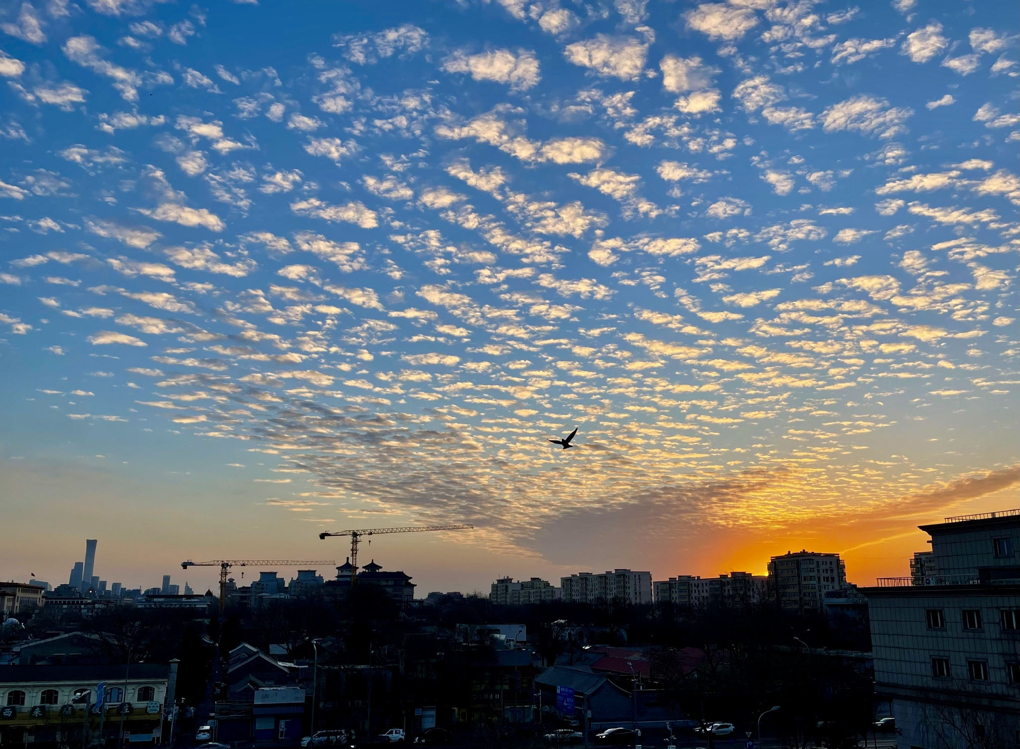 北京天空点点云霞相伴,美不胜收|北京市_新浪财经_新浪网