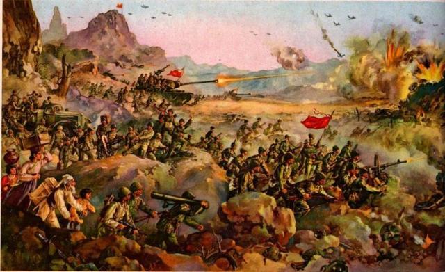 上甘岭战役胜利绘画作品那名大鼻子俘虏虽然提供什么机密,但他的回答