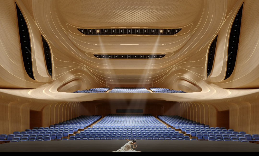 建筑高度30米,包含剧院14384平方米(包括拥有1200个座位的大剧场,406