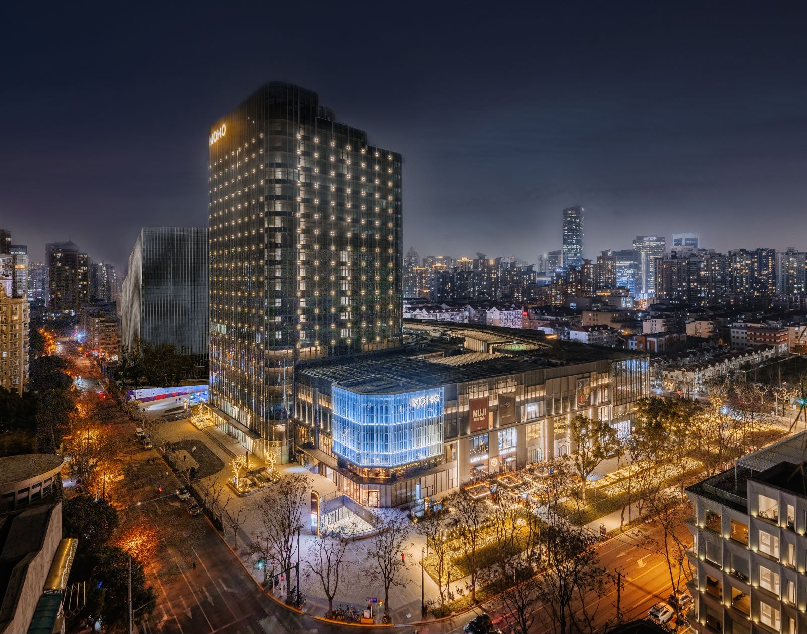 moho  实景1月13日,位于上海静安的商业新地标moho正式亮相.