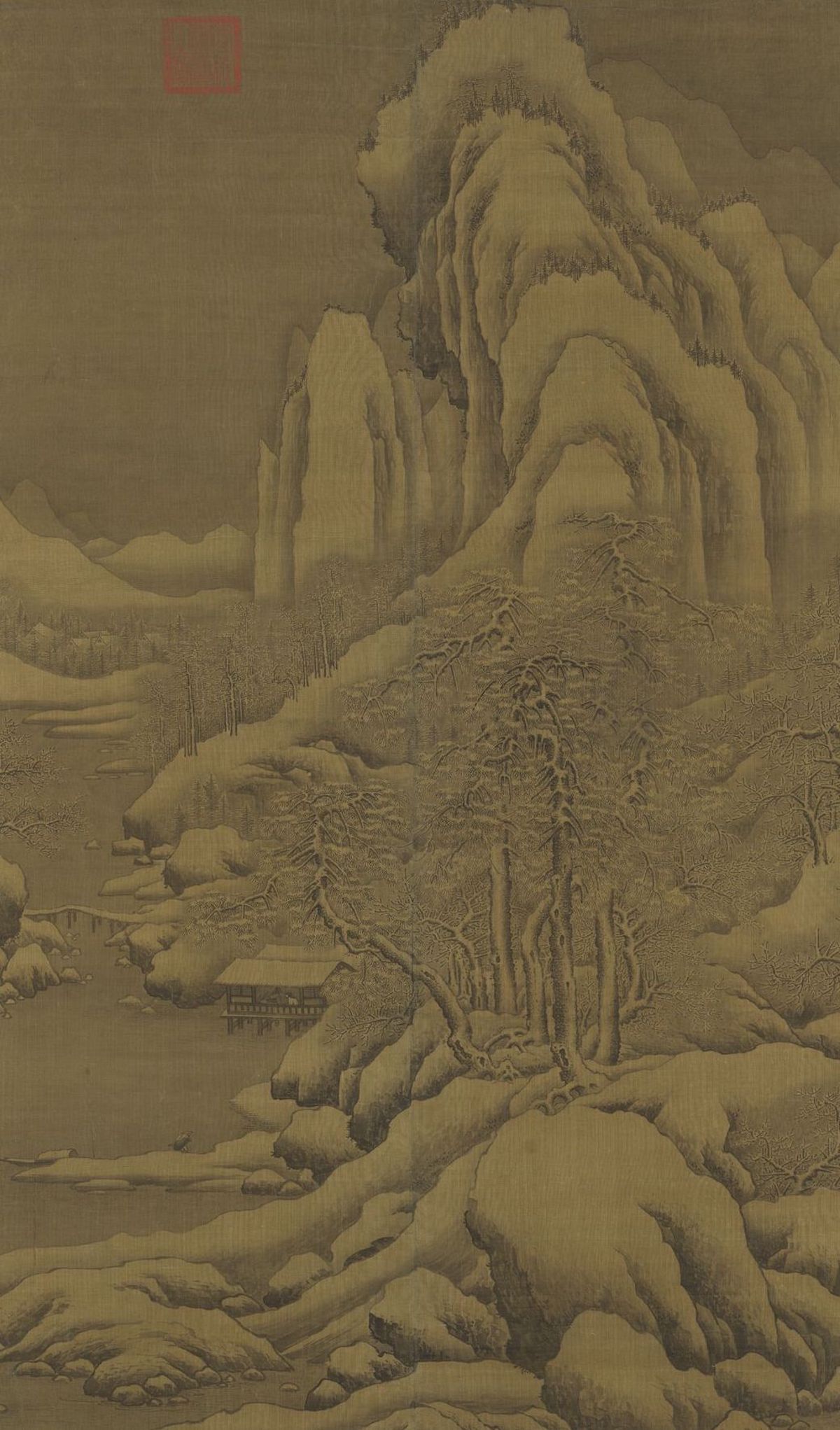 元 &nbsp;朱德润 雪溪归棹 轴 台北故宫博物院藏