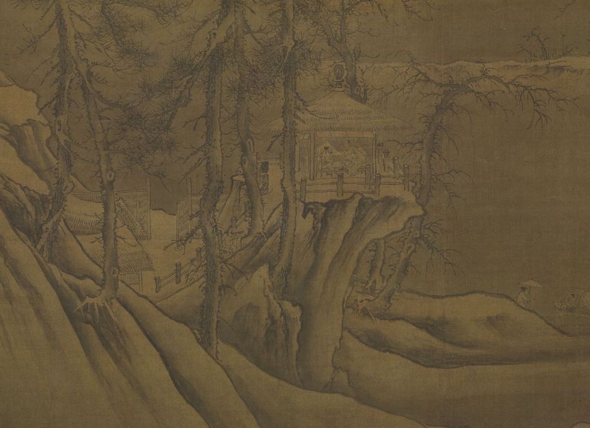 宋 许道宁 画雪景 轴(局部) 台北故宫博物院藏