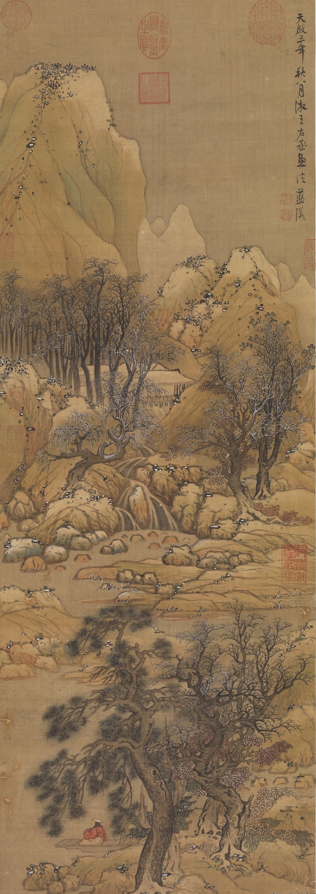 明 蓝瑛 溪山雪霁 轴 台北故宫博物院藏