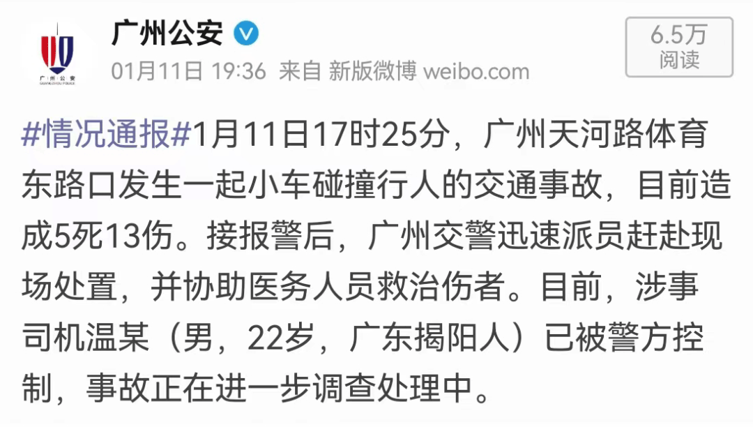 广州驾车撞人致5死13伤嫌疑人被批捕休闲区蓝鸢梦想 - Www.slyday.coM
