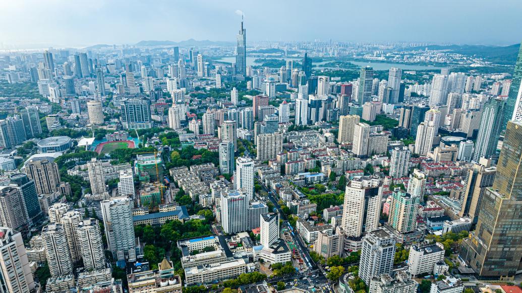 航拍南京城市风光&nbsp;&nbsp;视觉中国 图