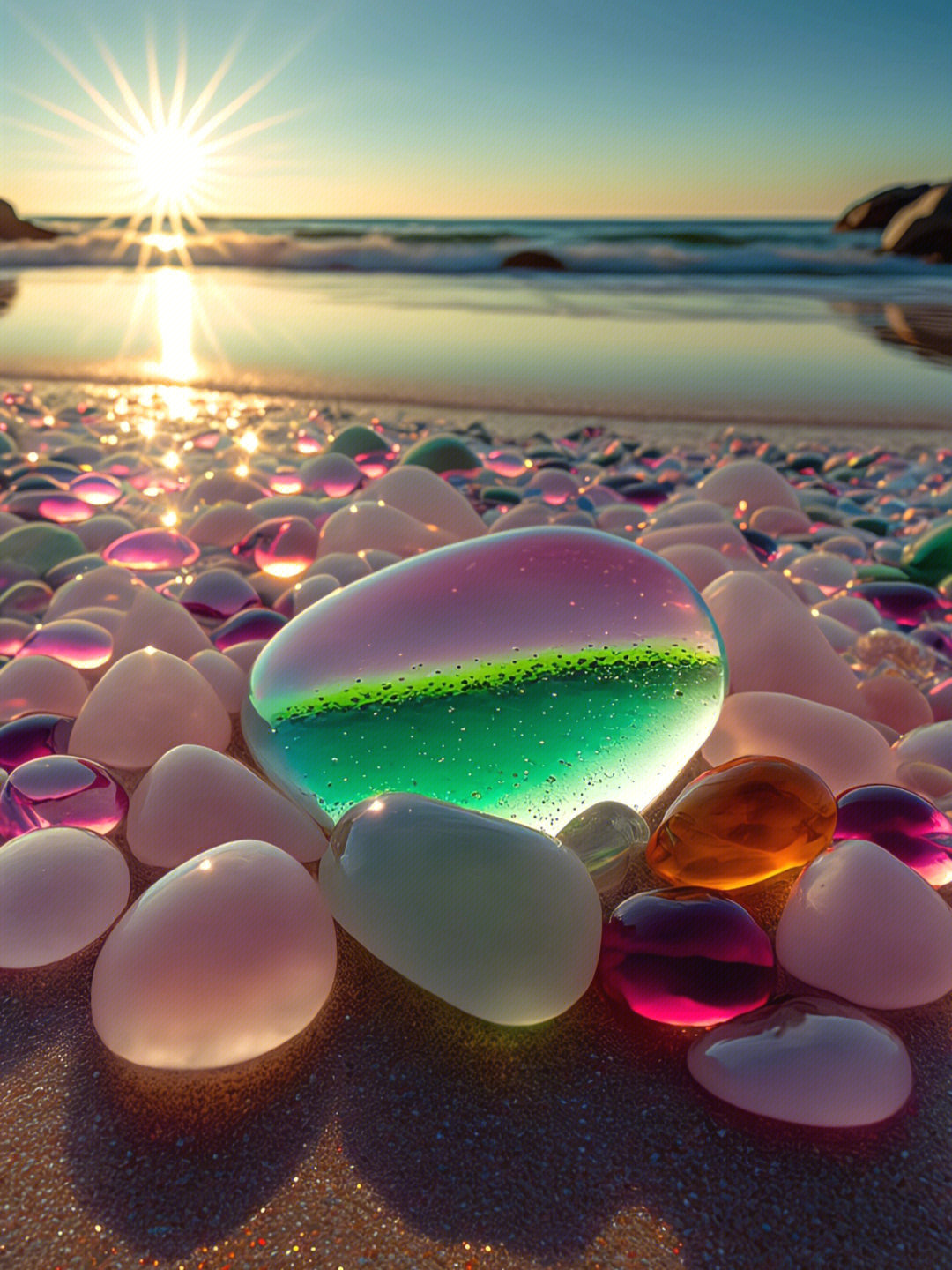 五彩石海滩|五彩石|海滩_新浪新闻