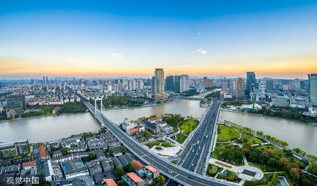 宁波三江口航拍全景