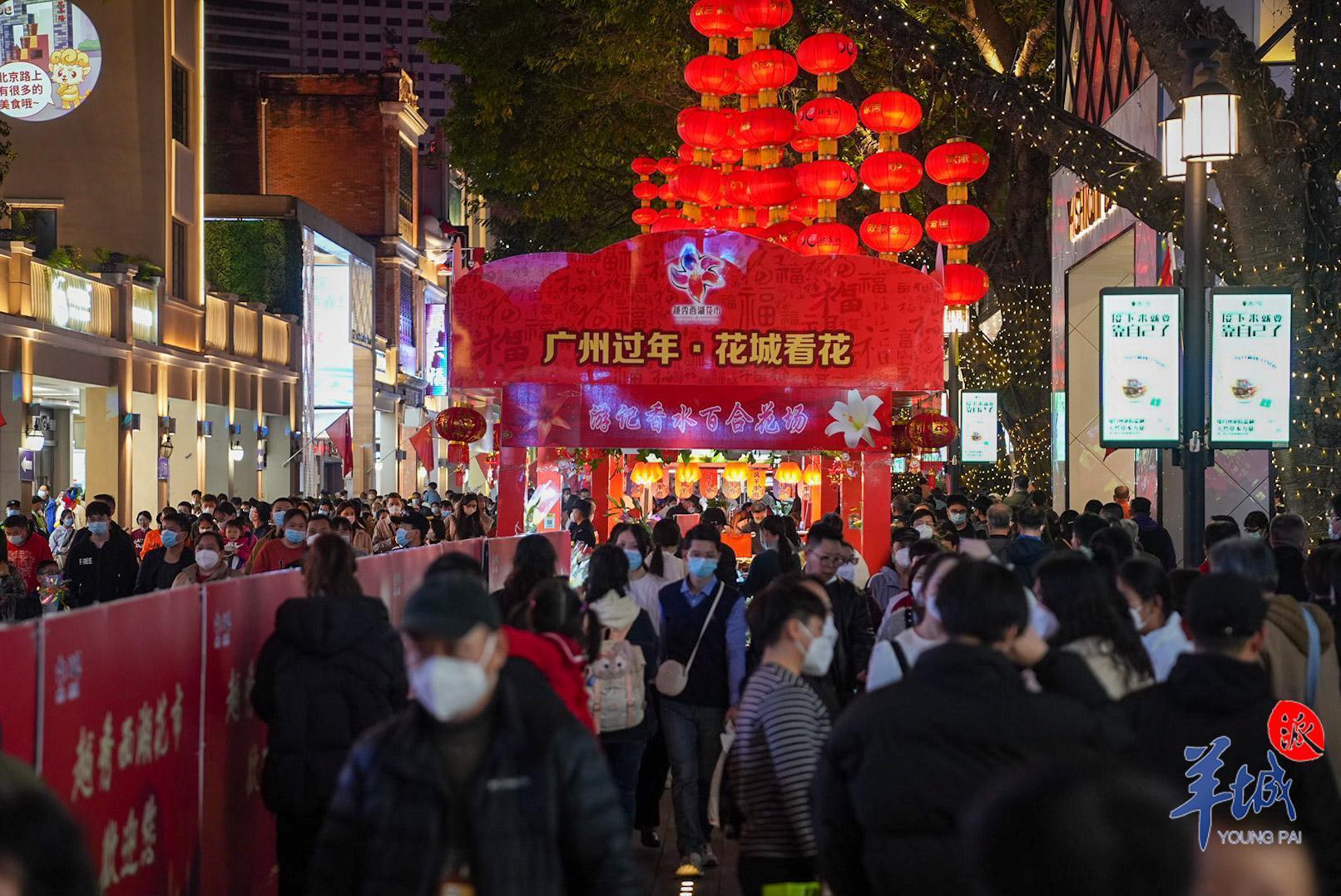 行花街 !过大年!除夕夜游西湖花市