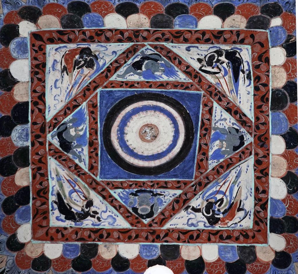 莫高窟第305窟"三兔共耳"藻井图案 敦煌研究院供图