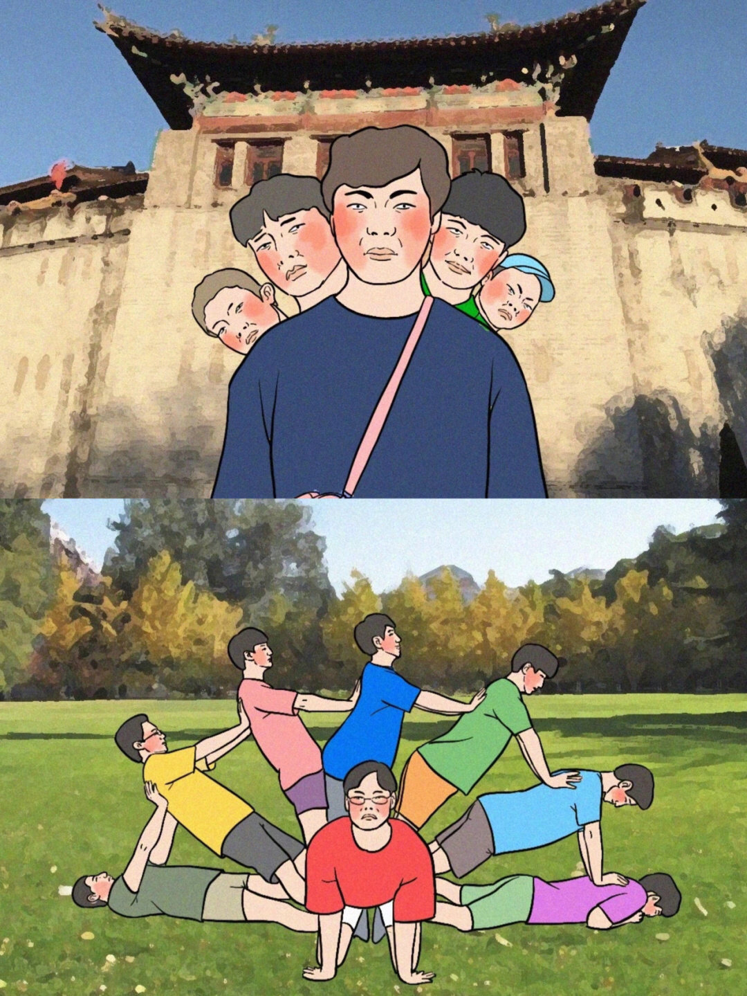 沙雕又搞怪的合照姿get√|沙雕|搞怪_新浪新闻