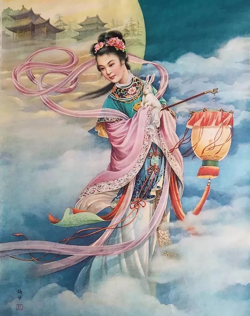 1950年代年画《嫦娥奔月》