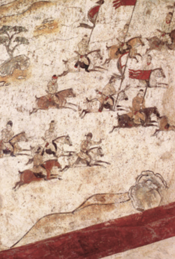 图4:狩猎出行,陕西乾县乾陵唐代章怀太子墓壁画