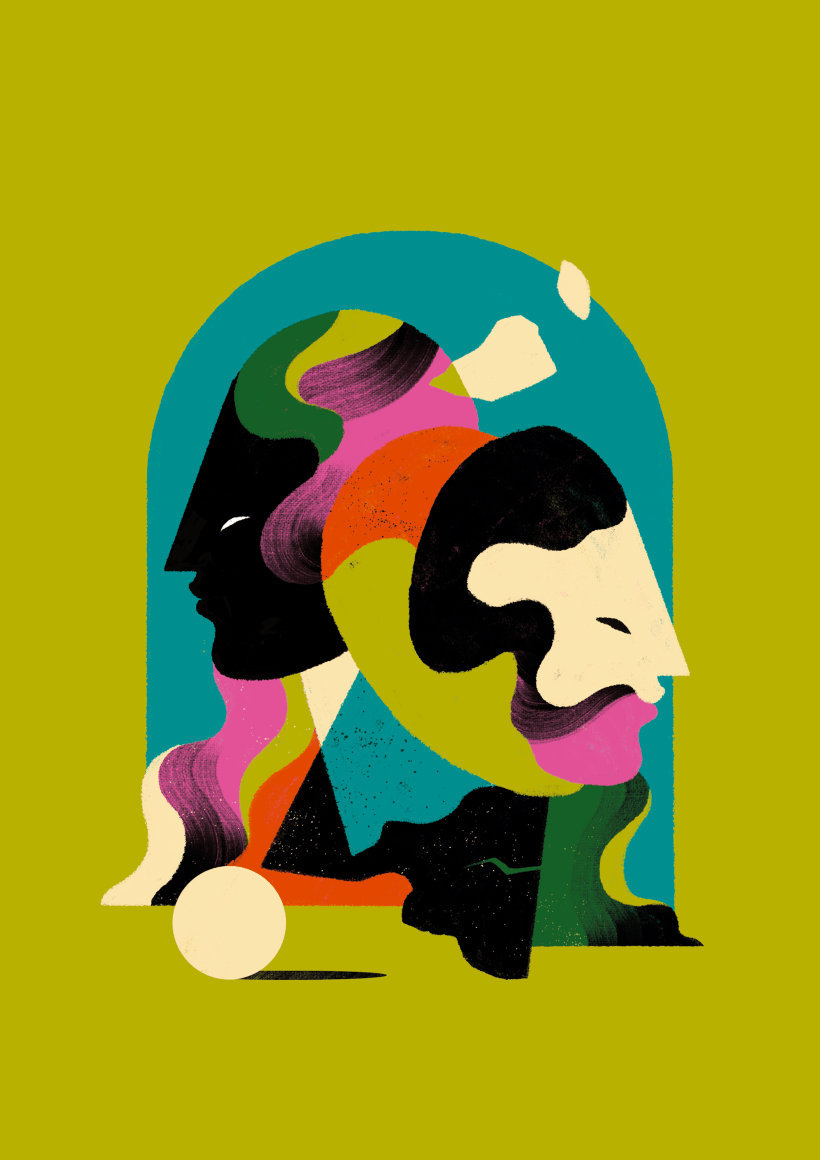 画风独特的装饰风人物绘画,来自巴西插画师 willian santiago .