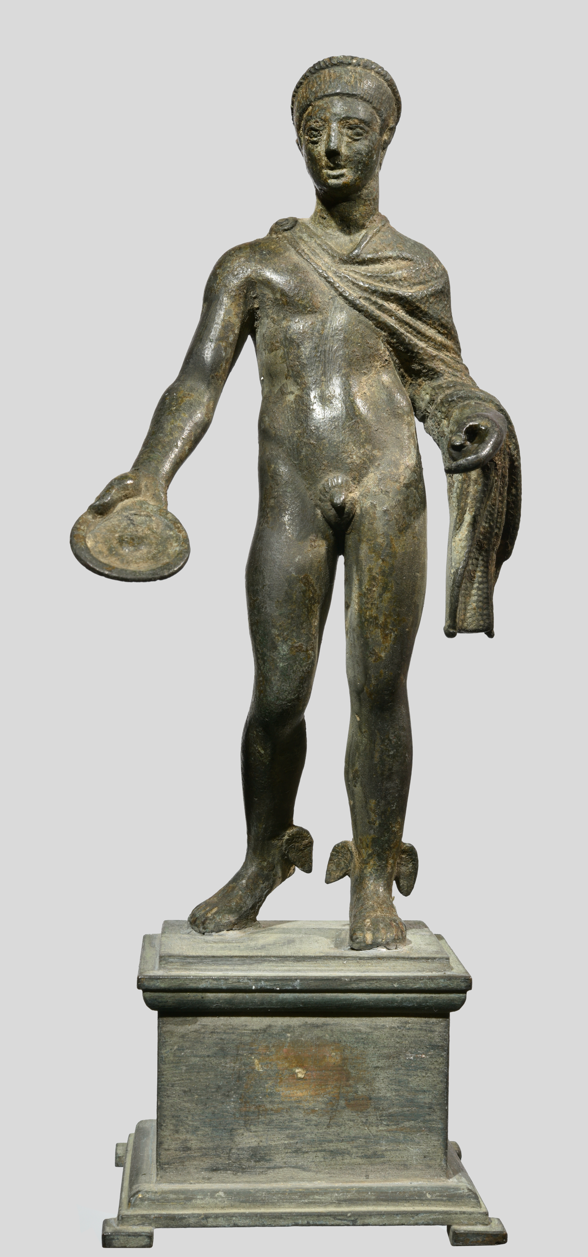 墨丘利小雕像,维苏威火山遗址,青铜,1世纪