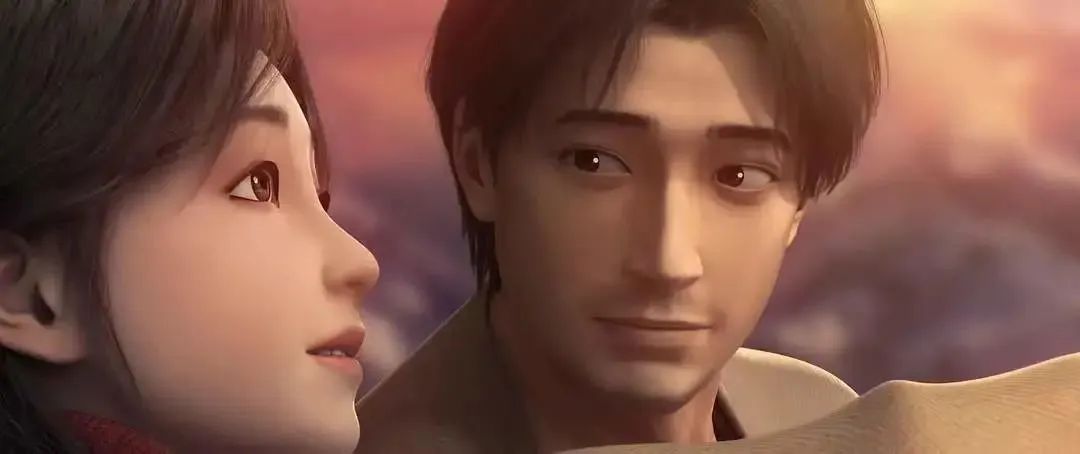 《三体》动画版截图,庄颜和罗辑.