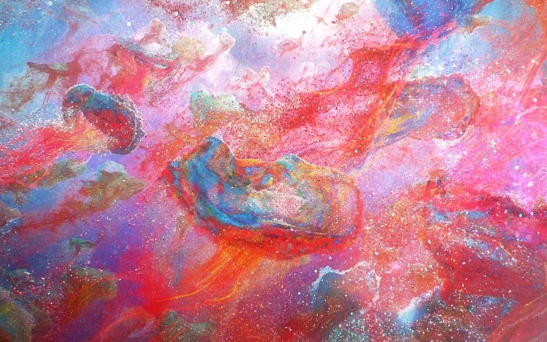 《深海》中处处可见流动的色彩光影.