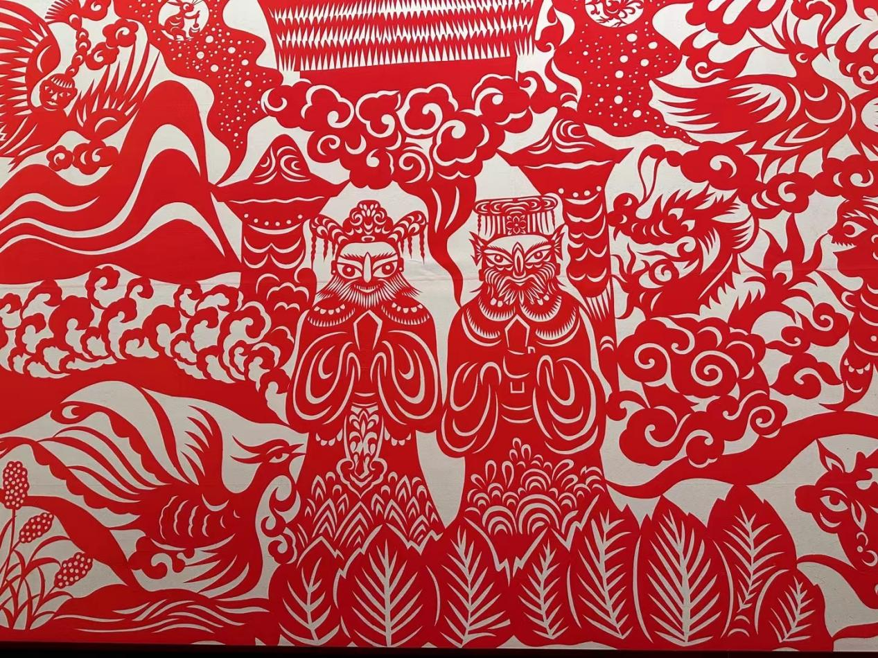 的局部 耿玥摄"太行之魂——张永忠剪纸艺术作品捐赠展"展出了山西